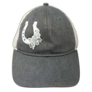 Horseshoe Snapback Trucker Hat Gray One Size Adjustable Mesh Back Sportsman